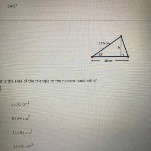 What is the area of the triangle to the nearest hundredth?