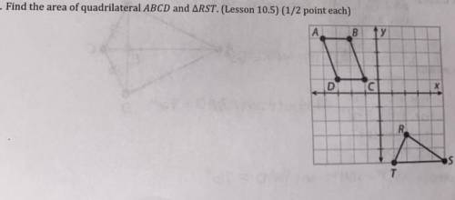 Find the area of quadrilateral ABCD and RST.