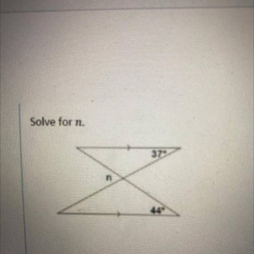 Solve for the indicated information solve for n