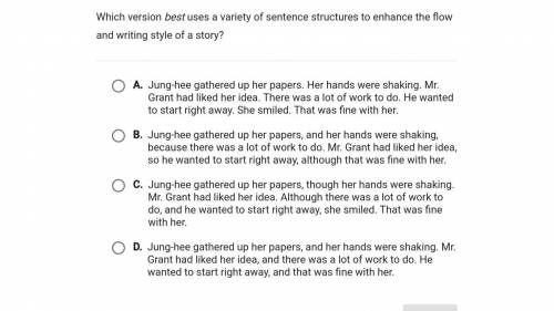 which version best uses a variety of sentence structures to enhance the flow and writing style of a