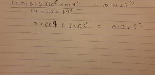 Find n from the following equation.