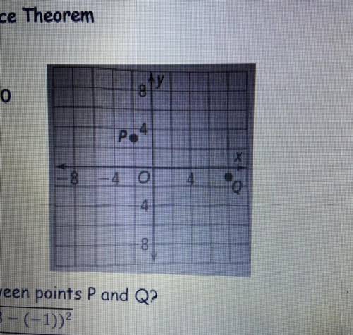 PLEASE HELP. What is the distance between points P and Q?

A. V-2 - 8)2 + (3-(-1))
B. 1(-2-(-1))2