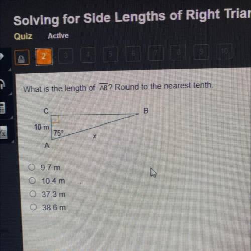 What is the length of AB? Round to the nearest tenth