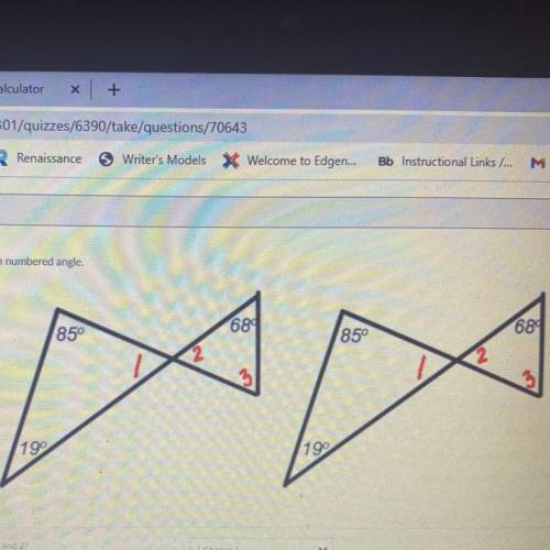 1. What is the relationship of angles 1 and 2?

2. What is the measure of angles 1 and 2?
3. What