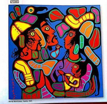 How has morrisseau used colour,line,and emphasis in this work