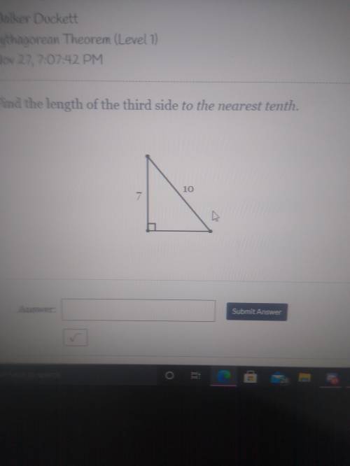 Find the length of the third side to the nearest thenth