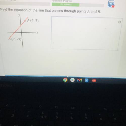 Find the equation that passes through points A and B