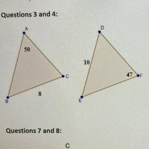If triangle ABC are congruent, what is the length of line segment AB?