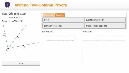 Writing Two Column Proof