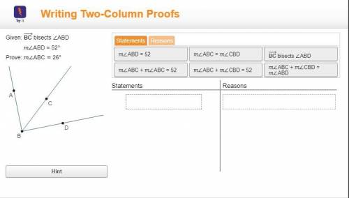 Writing Two Column Proof