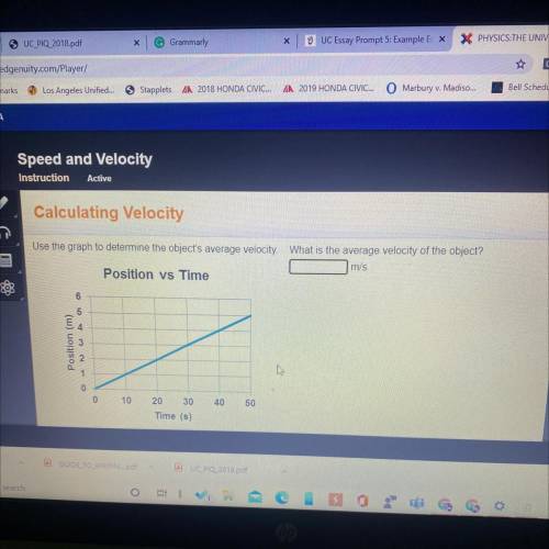 Use the graph to determine the object's average velocity

What is the average velocity of the obje