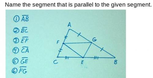 Name all the segments that is parallel to the given segment.
