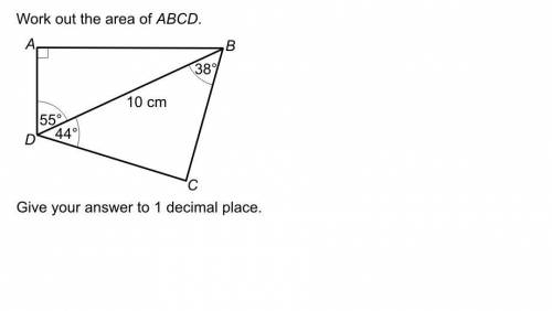 Work out the area of abcd give your answer to 1 decimal place