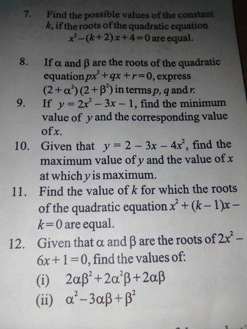 Hi. I need help with these questions.
See image for question. 
Please answer no 10 and 11