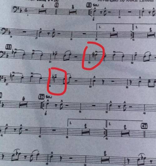 I play the trombone and idk what these notes are I think the first one is a second position and the