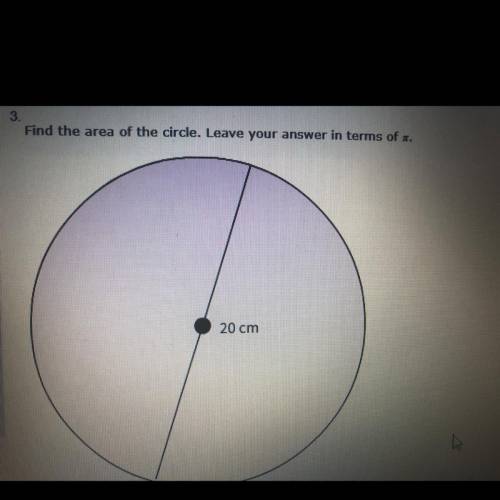 Find the area of the circle. Leave your answer in terms of pi