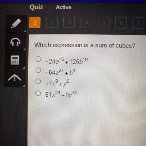 Which expression is the sun of cubes?