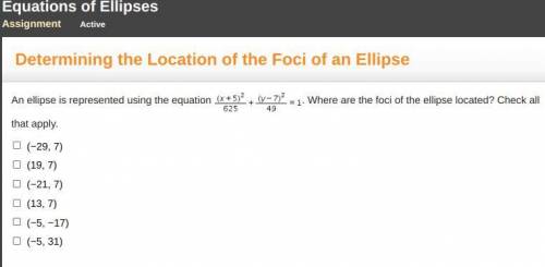 Determining the Location of the Foci of an Ellipse