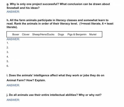 If u have read chapter 3 of animal farm can u plz help me with these questions.