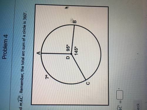 Find mAC remeber the total arc sum of a circle is 360