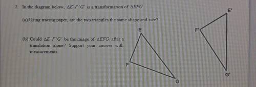 In the diagram below, ∆E'F'G' is a transformation of ∆EFG.