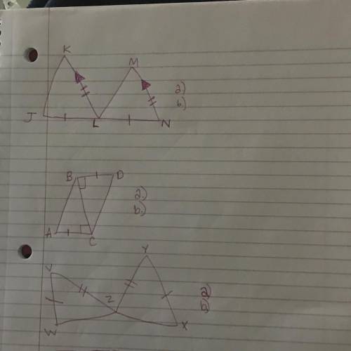 Please help!!

For part A, determine whether the triangles are congruent by SSS or SAS. If not con