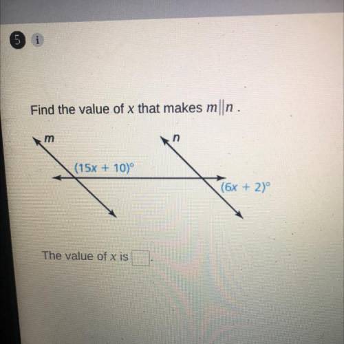 Help I need the value of x