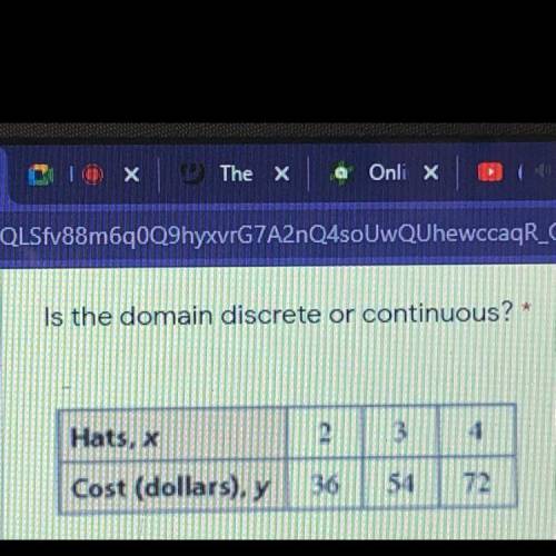 Is the domain discrete or continuous?? tysm I’ll love whoever answers this I need answers asap