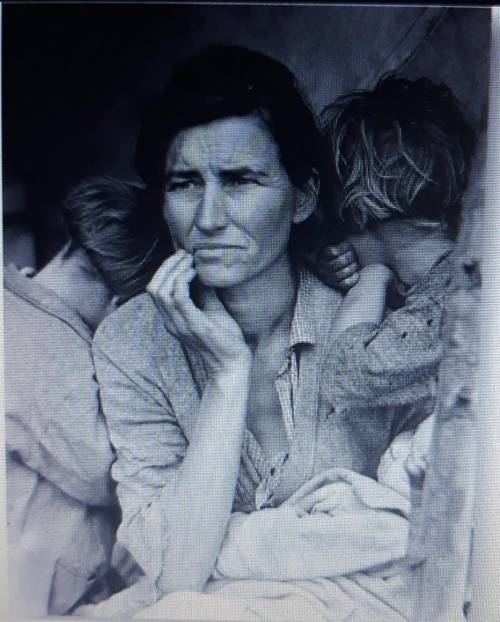 What is the informal name of the photograph above? a. Mother of the Depression b. Worried Mother c.