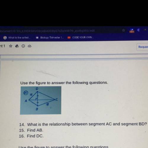 What is the relationship between segment AC and segment BD? 
15: FIND AB.
16: FIND DC