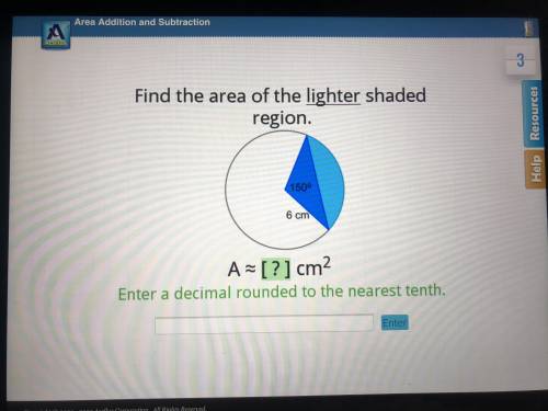 Find The area of the lighter shaded region.