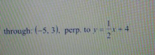 What is the perpendicular slope intercept form plss??
