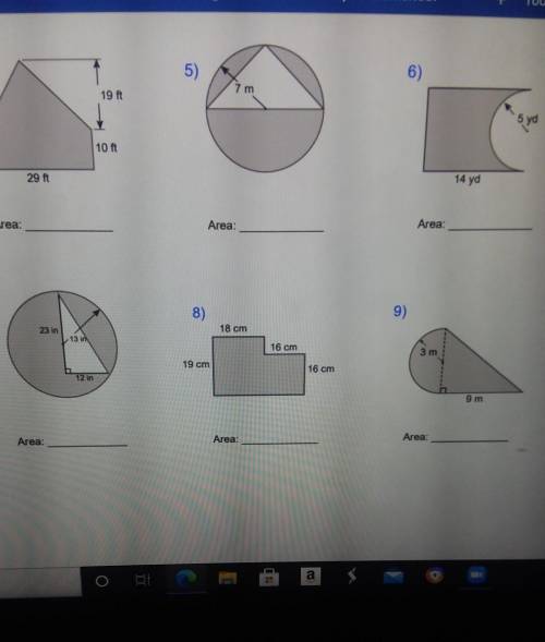 Can you please help me with these problems, I just don't really understand how to calculate the are