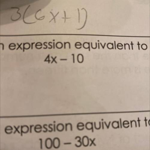 Write a equivalent equation for the 2