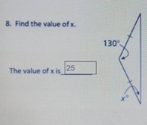 Is x=25? please i need help. Thank you very much