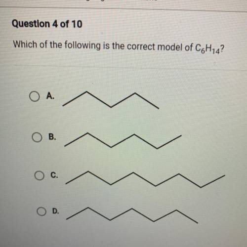 Which of the following is the correct model of C6H14?