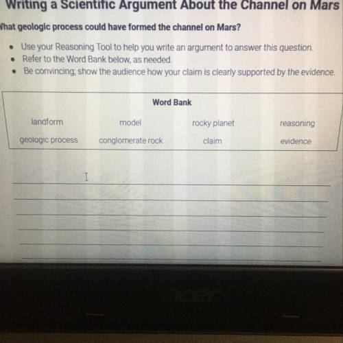 Writing a Scientific Argument About the Channel on Mars

What geologic process could have formed t