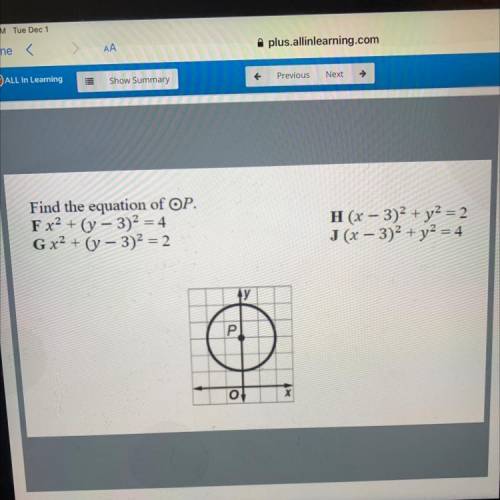 Find the equation of OP.