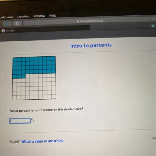 What percent is represented by the shaded area khan academy