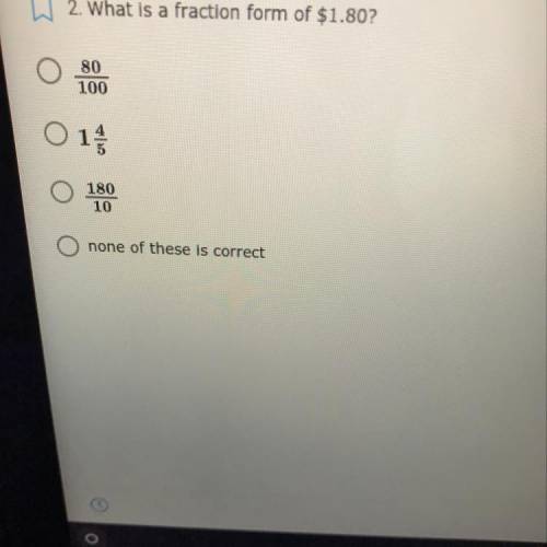 What is a fraction form of 1.80