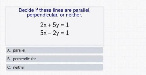 Is this line parallel, perpendicular, or neither?