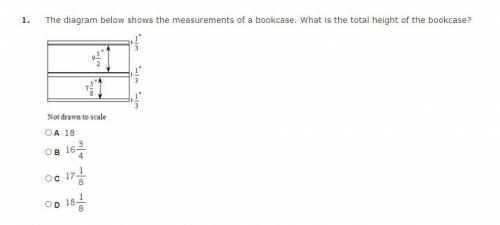 GIVING BRAINLIEST! The diagram below shows the measurements of a bookcase. What is the total height