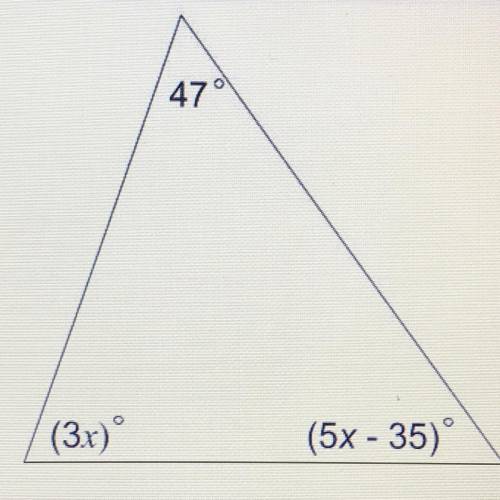 2. The angle measures of a triangle are shown in the diagram. 
What is the value of X