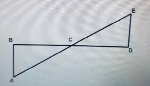 In the diagram shown, AE and BD bisect each other at C. Give a rigid motion that would map triangle