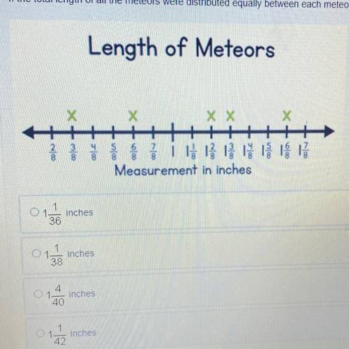 If the total length of all the meteors were distributed equally between each meteor, how long would