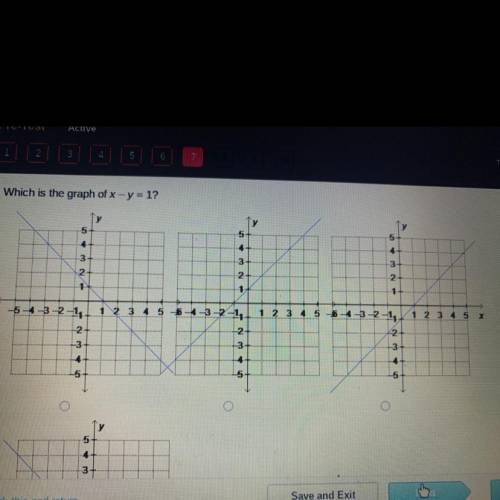 Which is the graph of x-y = 1?
Help asap timed test