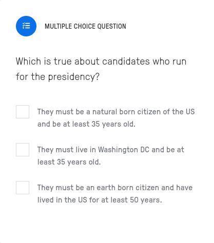 Which is true about candidates who run for the presidency?