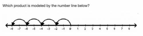 Which product is modeled by the number line below?

(-3)(4)
(-2)(4)
2 x 4
3 x 4