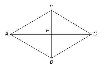 In rhombus ABCD , m∠EAB=27∘ .
What is m∠EBC ?