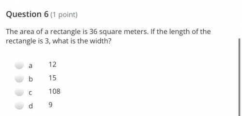 The area of a rectangle is 36 square meters. If the length of the rectangle is 3, what is the width